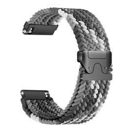 Oanux 22mm Stretchy Braided Nylon Compatible with Garmin Vivoactive 4 Watch Band/Venu 4 45mm/Venu 3/Venu 2, Parachute Buckle Elastic Soft Sport Strap for Forerunner 265/255/255 Music Men Women