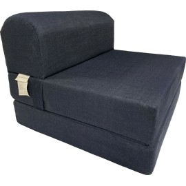 Danfuton Twin Flip Chair Folding Foam Beds, Portable Sofa Bed, Couch 6x32x70, Denim