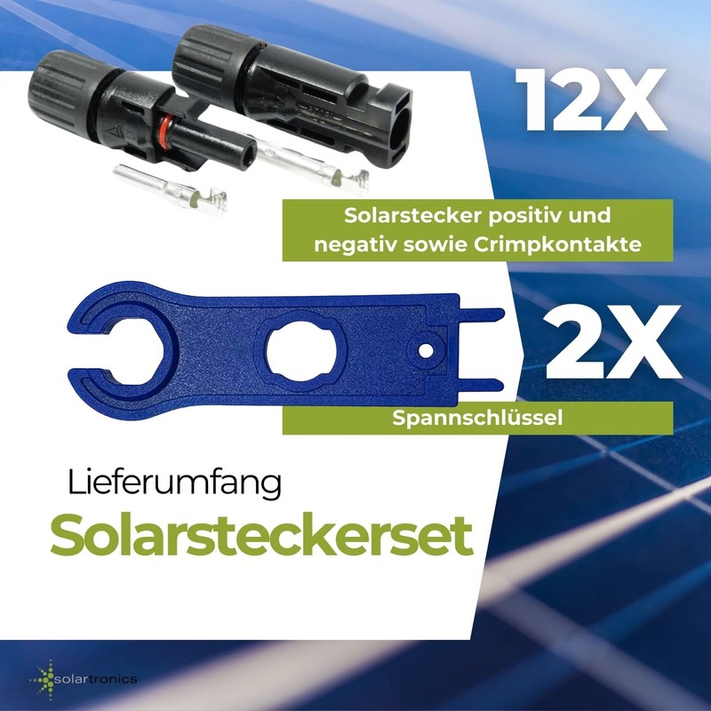 SOLARTRONICS 12 Pairs of Solar Plugs, Male/Female Solar Panel Cable