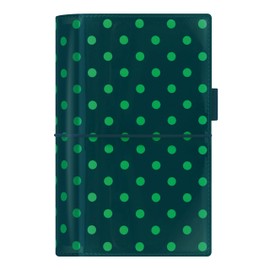 Filofax Domino Patent Organizer, Personal Size, Pine with Spots - High-Gloss, Contemporary Cover, Six Rings, Week-to-View Calendar Diary, Multilingual, 2023 (C022517-23)