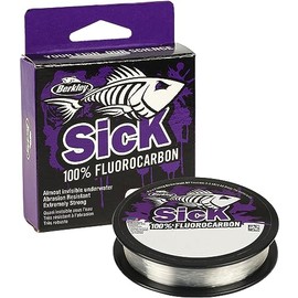 Berkley Sick Fluorocarbon Leader Material - Clear Fluoro Carbon Fishing Line, Fast Sinking and Invisible Predator Fishing Leader 50m Colourless