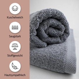 Zestri Terry Bath Towel Set of 2 | Bath Towel Petrol 70 x 140 cm | 100% Cotton 500 g/m² | Oeko-Tex Standard 100 Hand Towel