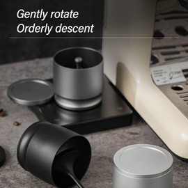 Coffee Dosing Cup, 58mm Professional Non Stick Metal Coffee Dosing Cup Multifunctional Coffee Supplies Multipurpose Coffee Powder Picker for Hotel Coffee Shop (Black 58mm)