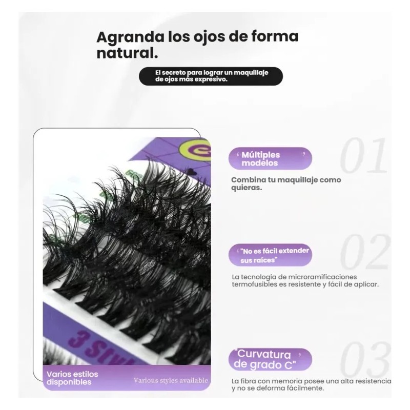Kit De Extensiones De Pestañas Raíces Invisible Pestañas Kit