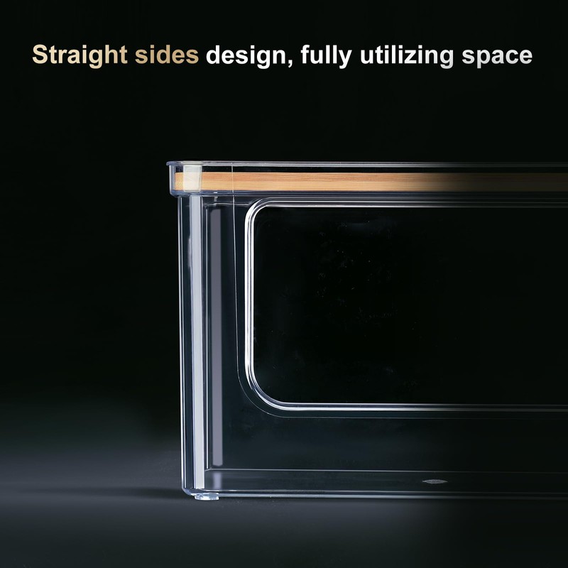 Hudgan Stackable Storage with Bamboo Top for Laundry Room Organization,