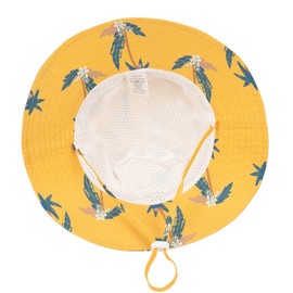 Foruhoo Girls' Sun Hats UV Protection Baby Children Summer Hats Breathable Wide Brim with Drawstring, yellow