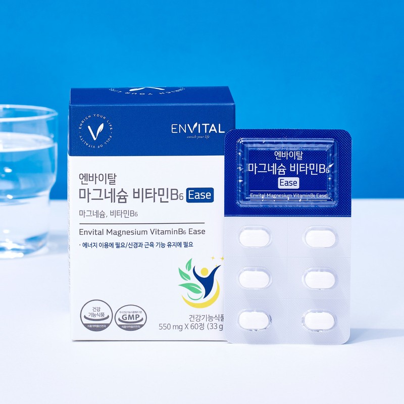 Envital Magnesium Vitamin B6 Ease 550mg / 엔바이탈 마그네슘 비타민B6