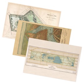 Quarterhouse Vintage New York Maps (Set B) Poster Set, Social Studies Classroom Learning Materials for K-12 Students and Teachers, Set of 3, 12 x 18 Inches, Extra Durable