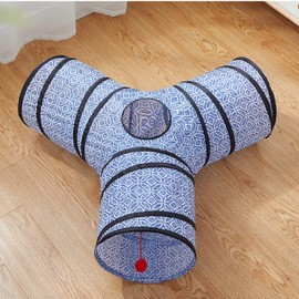 Tempcore 3 Way Collapsible Cat Toys - Indoor Cat Tunnels with Peek Hole & Ball, Perfect for Kittens & Puppies