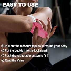 TIUZOIES - Paquete de 2 cintas métricas para el cuerpo de 60 pulgadas (150 cm), pasador de bloqueo y botón retráctil, diseño ergonómico y portátil, ci
