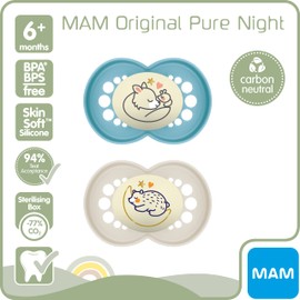 MAM Pure Night 6+M Soothers Boys Pack of 2