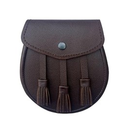 Roarmax Scottish Sporran Bag Brown Real Leather Sporran for Kilts Sporran Traditional Scottish Bags