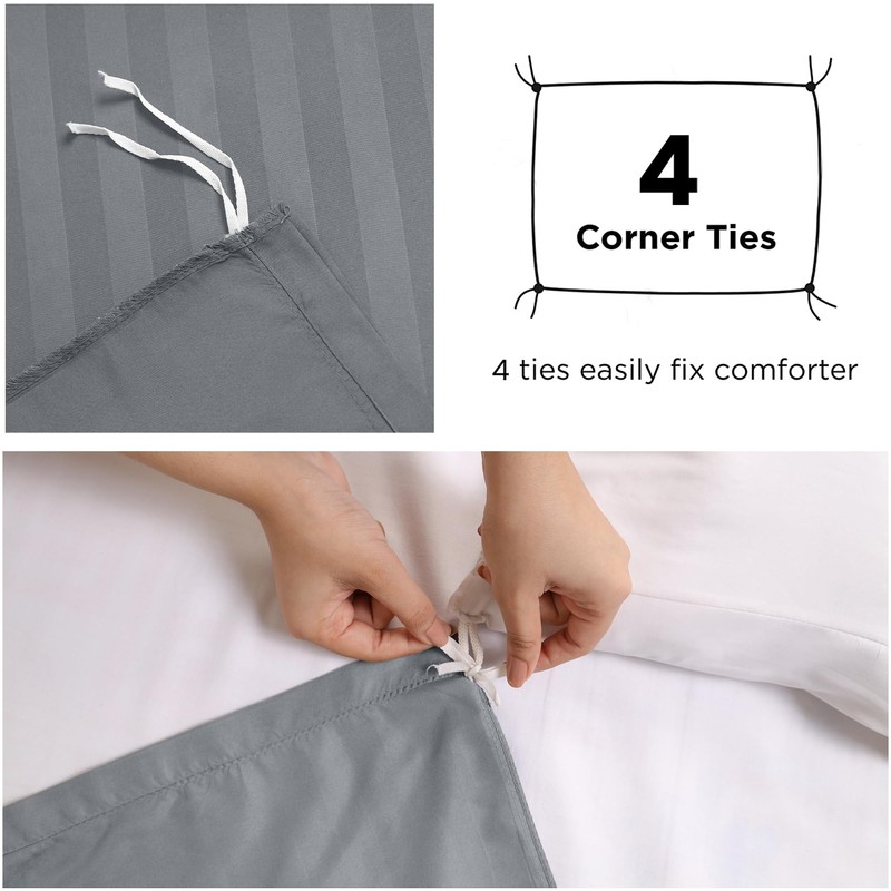 Imperial Rooms Duvet Cover Sets – Stripes Satin Quilt Cover