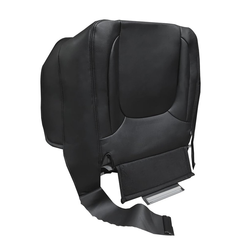 Zieichy Black Leather Driver & Passenger Side Bottom Replacement Seat