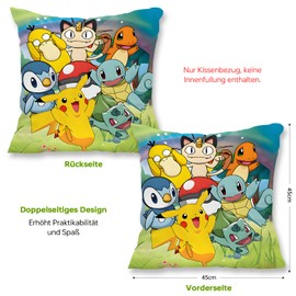 YFCHOTI Children's Decorative Cushion Covers, Cartoon Elf Cushion Cover, Super Soft Plush Pillowcase with Double-Sided Pattern and Concealed Zip for Bed, Sofa, Couch, Chair, Car, 45 x 45 cm