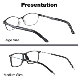 Fusanwin Eyeglass Ear Cushion, Non Slip Glasses Ear Cushions, Anti-Slip Comfort Eyeglasses Temple Tips Sleeve Retainer, Eye Glass Ear Grips for Sunglasses Glasses(Black L Size 3 Pairs)