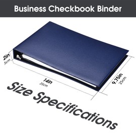 Pacific Mailer 7 Ring Check Binder, 3-On-A-Page Business Checkbook Holder, 500 Checks Capacity, with 2024-2030 Calendar Organizer, Sleek Business Design (Dark Blue)