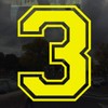 Applicable Pun Varsity Number 3 - Vinyl Decal - Yellow