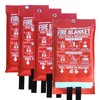 WUERLI Fire Blanket for Home and Kitchen,40" x 40",4 Pack,Emergency