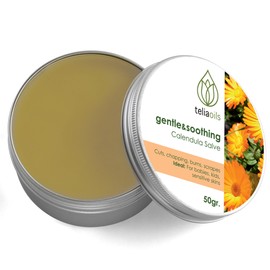 Teliaoils Calendula Salve (Marigold) For Baby Skin and Facial Use. Soothing Herbal Cream for Rashes, Irritated Skin, Dry Skin and Chapped Skin 50 Ml / 1.7 Oz