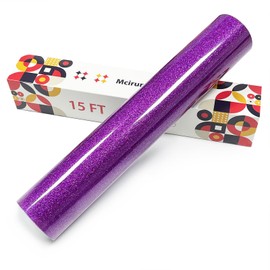Mcirurn Purple Glitter Heat Transfer Vinyl, 12" x 15ft Htv Vinyl, Glitter Iron-On for T-Shirts, Shirts Crafts, Easy Cutting and Weeding, Custom Glitter Gifts.