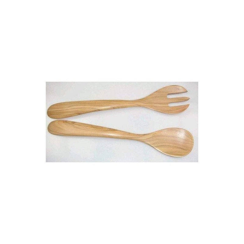 Berard 30 cm/11.8 in Salad Serving Set Provencal, Olive Wood