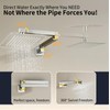 18.5 Inches Straight Extended Pivoting Shower Arm With Flange, Rain