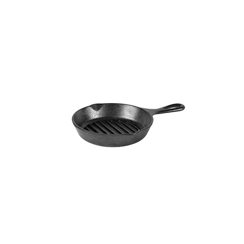 Lodge Cast Iron Grill Pan, 6.5 Inch, Black