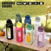 Kodrine 24oz Glass Water Bottle With Straw and 2 Lids,