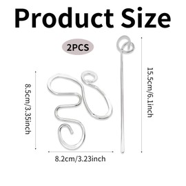 2Pcs Viking Celtic Hair Pins for Thick Hair - Minimalist Metal Decorative Forks, Barrettes, and Bun Updo Holders Accessories for Women