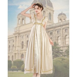 CR ROLECOS Regency Victorian Dress for Women Bridgerton Dress, Jane Austen, Ball Gown, Empire Waist XL