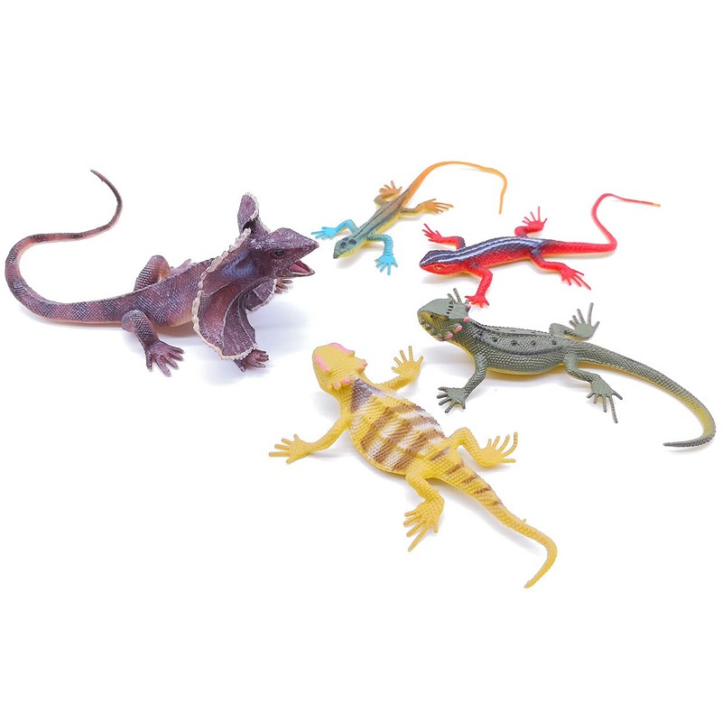 Guaishou Lizards Toys 15pcs Realistic Lizard Chameleon Reptile Figure Play
