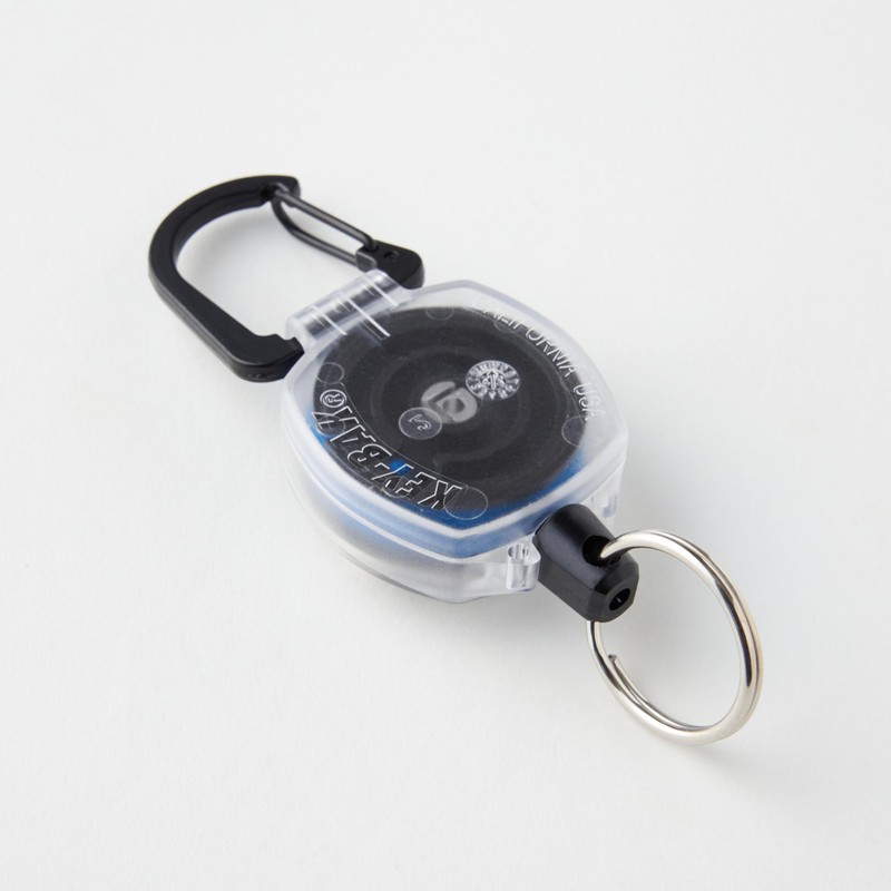 KEY-BAK Side Kick Key Reel with Carabiner, Clear Body, 23.6