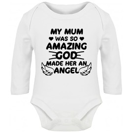 Hippowarehouse My Mum was so Amazing God Made her an Angel Baby Vest Bodysuit (Long Sleeve) Boys Girls White