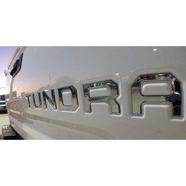 EyeCatcher Tailgate Insert Letters Compatible with 2014-2021 Toy TNDRA (Chrome)