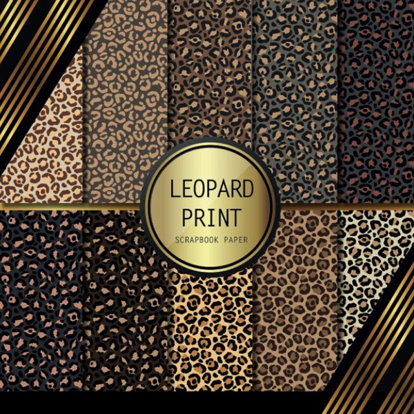 Scrapbook Paper: Leopard Print: Double Sided Craft Paper For Card