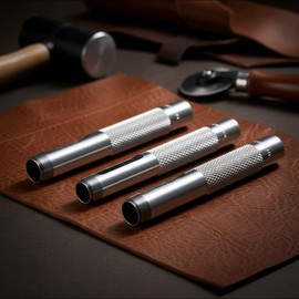 3Pcs Silver Grommets Hole Punch, Steel Hollow Leather Punch Set, 3-Piece Set (1/4, 3/8, 1/2 inch) is an Original Accessory for The ASDFGHT Grommet Tool Kit,Grommet Kits