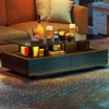 YITAHOME LED Coffee Table with Storage, High Glossy LED Coffee
