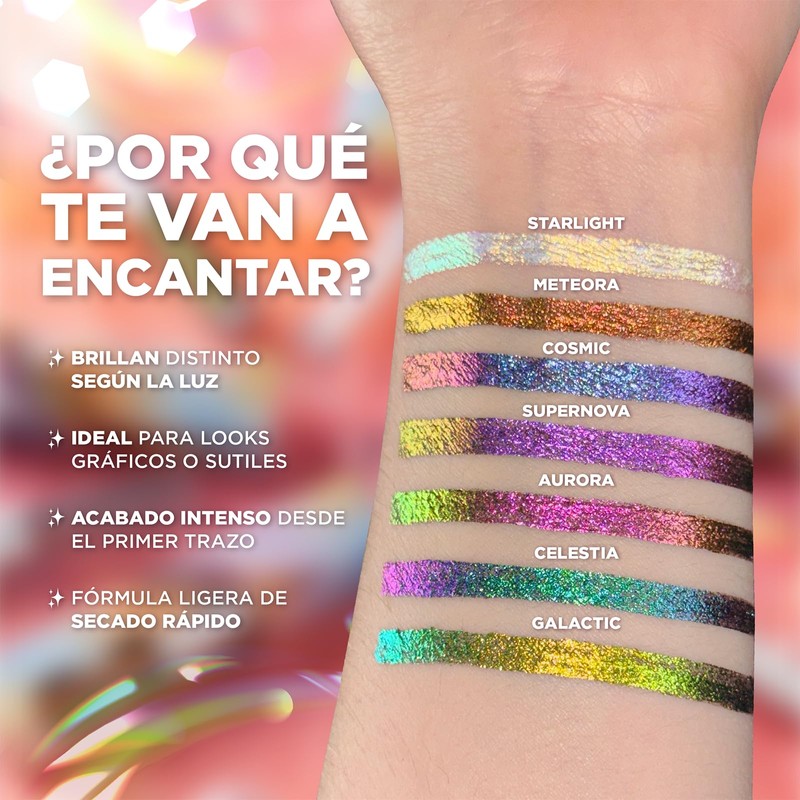 JGLiner - High Chrome Liquid Eyeliner. Delineador liquido efecto multicromatico