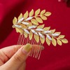EVILD Gold Rhinestone Hair Accessories Bridal Headpiece Leaf Wedding Hair