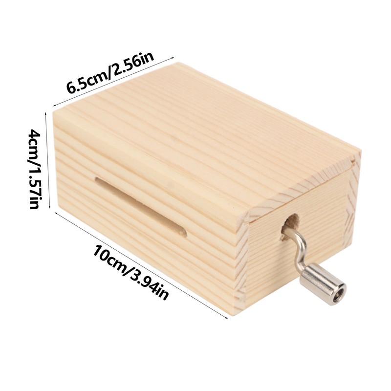 Music Box 15 Note Hand Crank Compact Retro Style Attractive