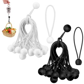Bungee Cords with Ball, Pack of 12 15 cm Tarpaulin Tensioners, Multifunctional Bungee Cord, Expander with Ball, Robust Rubber Tensioner, Tent Rubbers for Tarpaulins, Tent Banner, Camping Tents