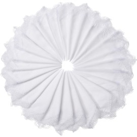24 Pieces Ladies Handkerchief with Lace Pure White with Lace Edge Handkerchief for Women (Style A)