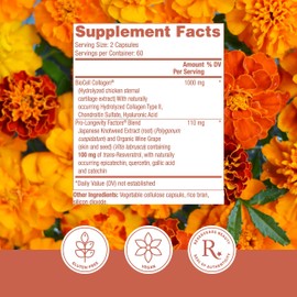 Reserveage Beauty, Collagen Booster, Collagen Supplement for Skin Care and Joint Health, Supports Healthy Collagen Production for Men & Women, 120 Capsules (60 Servings)