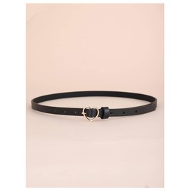 BEAUDRM Women's Heart Belt Y2k Faux Leather Cowgirl Western Belts Casual Waist Accessories Black Suit Waist Size:29.5-33.5