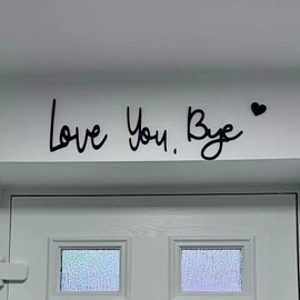 Love You Bye Above Door Sign, Love You Bye Sign, Wooden Letters - Love You Bye Wood Sign, Modern Black Letter Sign Wall Art for Hallway Stairs, Valentine's Wedding Thanksgiving Gift, Love You Bye