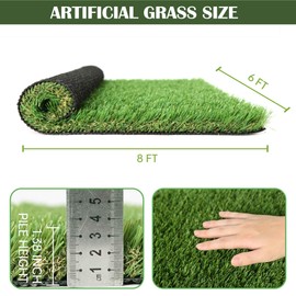 TURF XPRESS 1.38" Artificial Grass Turf 6 x 8 FT, Dog Grass Pads Indoor Outdoor Garden Lawn Landscape Patio Turf Mat Thick Fake Faux Grass Rug Dog Pets Mat for Puppy Potty Training