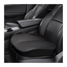 Gasedin Car Seat Cushion, Comfort Memory Foam Car Cushion, Non-Slip Auto Booster Seat Cushion for Improve Driving Vision, Suitable for Vehicles Trucks SUVs Car Accessories (Black)