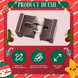 LEIFIDE 50 Pcs Christmas Lighting Outlet Female and Male Slip Plug Holiday Brown Vampire Plugs Zip Electrical Plug Gilbert Slide Plug Inline Plug Adapter for Xmas Lights Party Decoration (SPT-2)