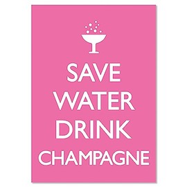 Dean Morris Cards Save Water Drink Champagne Postcard Funny